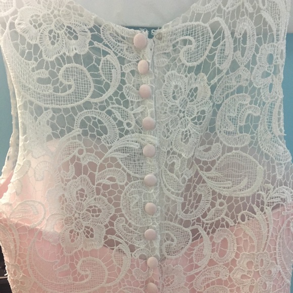 Pink Lace Prom Dress - Picture 3 of 4